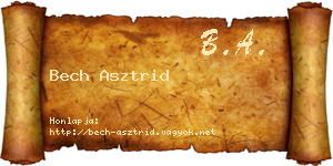 Bech Asztrid névjegykártya